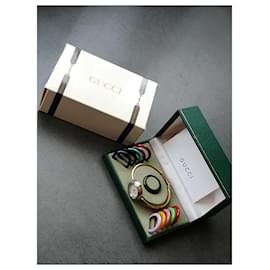 Gucci-Montre Gucci 11/12 montre bracelet femme plaqué or vintage-Multicolore,Doré