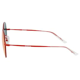 Balenciaga-Balenciaga Round-Frame Metal Sunglasses-Red