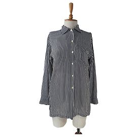 Autre Marque Camicia Sand a righe bianche e nere in viscosa Nero Bianco
