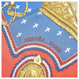 Hermès-Hermes Red Selles a Housses Silk Scarf-Red,Multiple colors