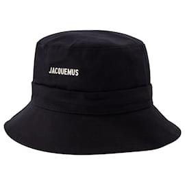 Jacquemus-Sombrero Gadjo Bucket - Jacquemus - Negro - Algodón-Negro