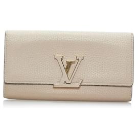 Louis Vuitton-Taurillon Capucines Long Wallet-Beige
