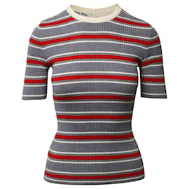 Miu Miu-Miu Miu Striped Ribbed Top in Multicolor Wool-Multiple colors