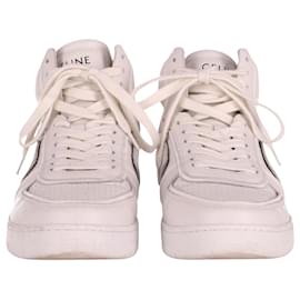 Céline-Celine Z High-Top Sneakers in White Leather-White