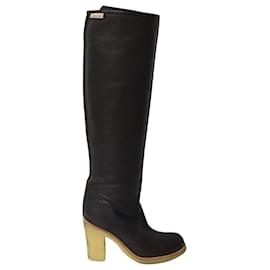 Chloé-See by Chloe Knee High Boots with Rubber Sole in Brown Leather -Brown
