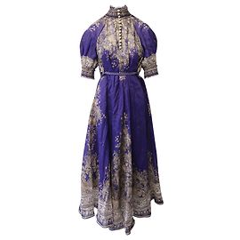 Zimmermann Anneke com vestido estampado Paisley em roxo Ramie Roxo