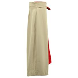 Diane Von Furstenberg-Diane Von Furstenberg Pleated Wrap Style Skirt in Beige Triacetate-Beige