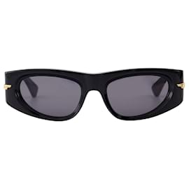 Bottega Veneta-Gafas de Sol en Acetato Negro/Gris-Negro