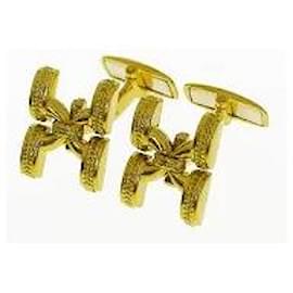 Autre Marque-Mario BUCCELLATI Mario Buccellati M. Buccellati Cufflinks K18 750 YG Yellow Gold Men's 31230303-Other