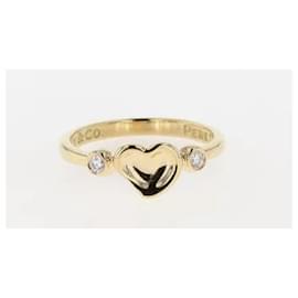 Tiffany & Co-Tiffany TIFFANY&Co. Anillo de diamantes de corazón completo K18 Anillo Oro Amarillo Anillo No. 9 Diamante de YG para mujer-Gold hardware