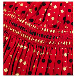 Saint Laurent-Saint Laurent Spring 2019 Red Silk Mini Dress-Red,Dark red