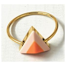 Fendi-Fendi Rainbow Pyramid Ring-Pink,Golden,Orange