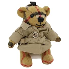 Burberry-BURBERRY Nova Check Thomas Bear Key Holder Beige Auth 30905a-Beige