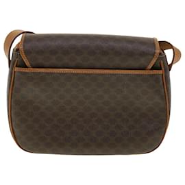Céline-CELINE Macadam Canvas Shoulder Bag PVC Leather Brown Auth pt3981-Brown