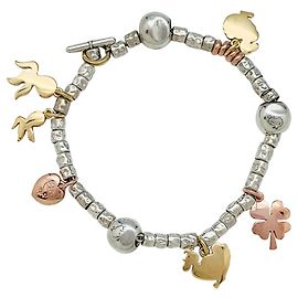 Dodo Pomellato Bracciale con ciondoli Dodo, argento e oro. Altro