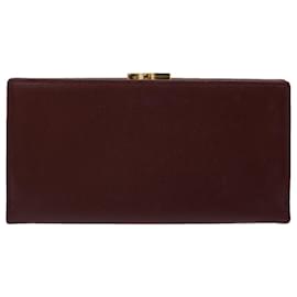 Cartier-CARTIER Long Wallet Leather Red Auth 30964a-Red