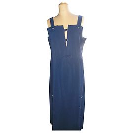 Courreges Dry wool dress. Dark blue