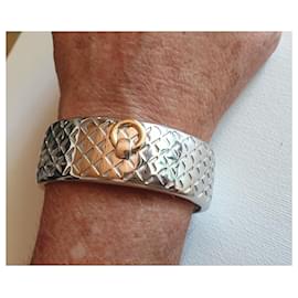 Mauboussin-silver cuff 925 and gold 750/000-Silvery,Golden
