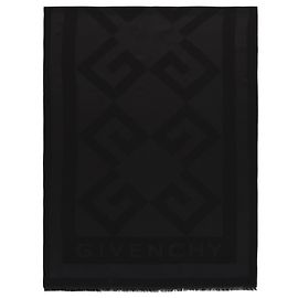 Givenchy Seidenschal mit Monogramm-Logo Schwarz