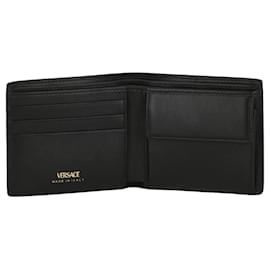 Versace-Versace La Medusa Leather Bi-Fold Wallet-Black