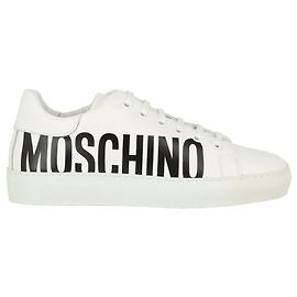 Moschino Sneakers da donna in pelle con logo Bianco