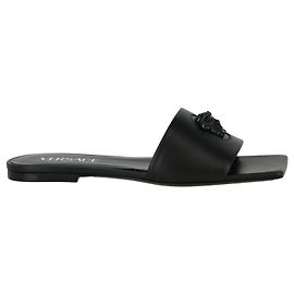 Versace La Medusa Leather Sandals Black
