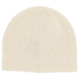 Givenchy Strickmütze mit Logo Weiß