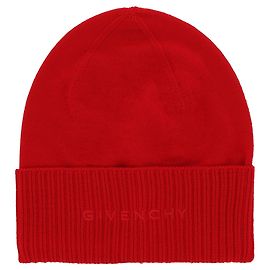 Givenchy Embroidered Logo Wool Beanie Red