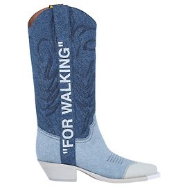 Off White Denim Cowboy Boot Blue