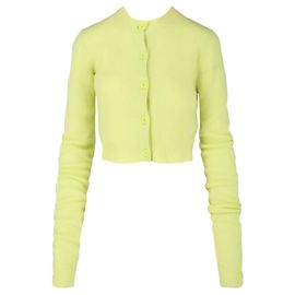 Bottega Veneta Cropped Cardigan aus Wolle Gelb
