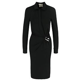 Bottega Veneta Drapiertes Hemdkleid Schwarz
