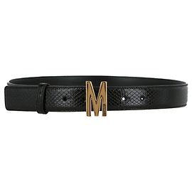 Moschino Ledergürtel mit M-Logo Schwarz