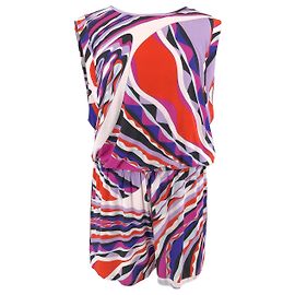 Combinaison short Emilio Pucci à imprimé multicolore orange lilas fuchsia Multicolore