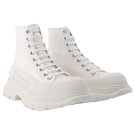 Alexander Mcqueen-Tread Slick Sneakers in White Fabric-Multiple colors