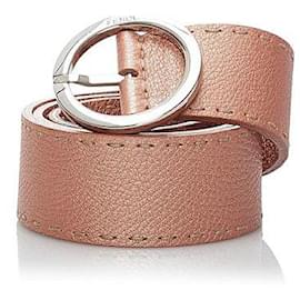 Fendi-Selleria Leather Belt-Pink