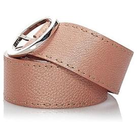 Fendi-Selleria Leather Belt-Pink