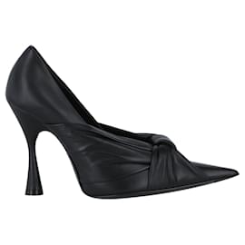 Balenciaga-Balenciaga Drapy Pointed Toe Pumps-Black