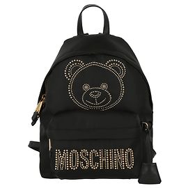 Moschino Teddy Studs Nylon Backpack Black