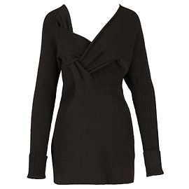 Bottega Veneta Twist-Strickpullover mit V-Ausschnitt Braun