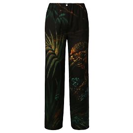 Calça de seda Alanui Monkey Jungle Multicor