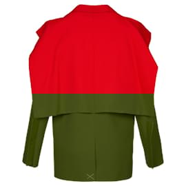 Burberry-Burberry Cape Wool Blazer-Red