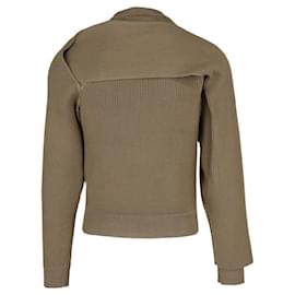 Bottega Veneta-Mens Asymmetrical Ribbed Sweater-Beige