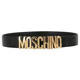 Ledergürtel mit Moschino-Logo Schwarz