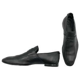 Gucci-Gucci loafers in black leather with leather horsebit-Black
