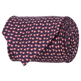 Cravatta in seta con stampa occhiali da sole Salvatore Ferragamo Blu