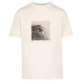 Saint Laurent Camiseta masculina de algodão com estampa de surfista Branco