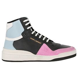 Saint Laurent Herren-SL24 Mid-Top-Sneaker Schwarz