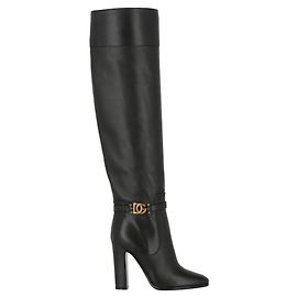 Dolce & Gabbana Overknee-Lederstiefel Schwarz