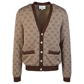 Gucci GG Supreme Strickjacke Braun