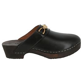 Céline Celine Les Bois Leather Clog Black